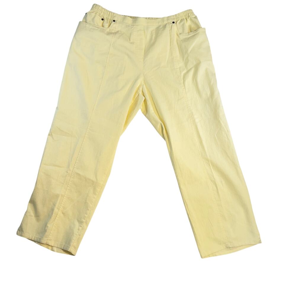Cathy Daniels Pullon Pant Short Woman 3x Pastel Yellow NEW Elastic Waist Pockets